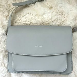 Vegan leather dusty blue cross body